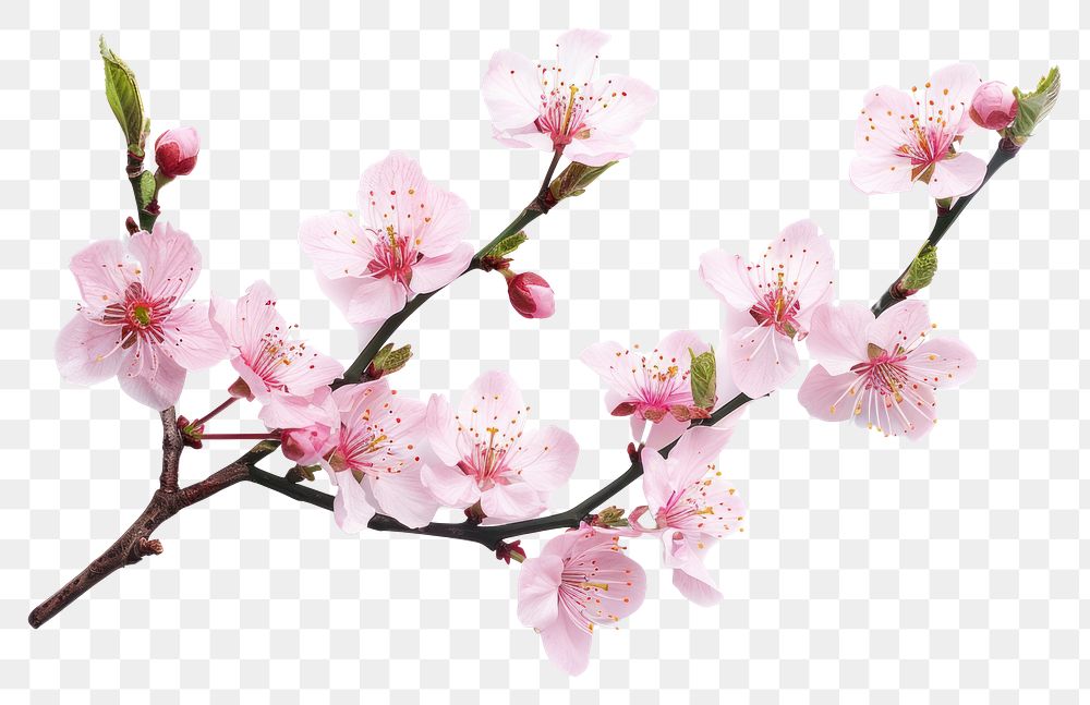 Sakura flowers with branch blossom plant white
