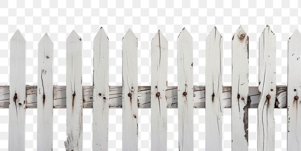Old white wooden fence backgrounds outdoors white background.