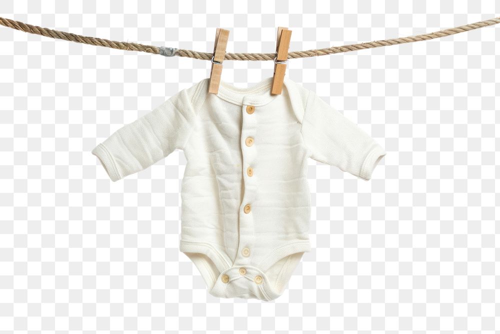 PNG Newborn babysuit hang on rope with clothespin white background coathanger outerwear.