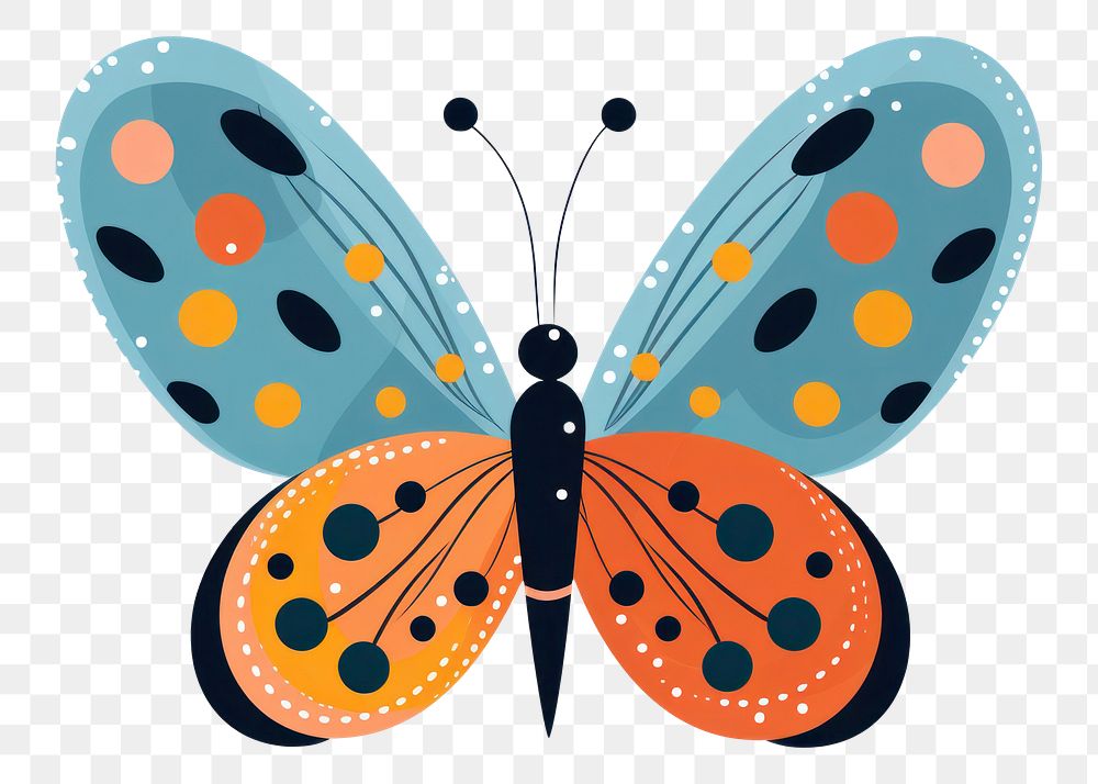 PNG Cute butterfly clipart pattern insect animal.
