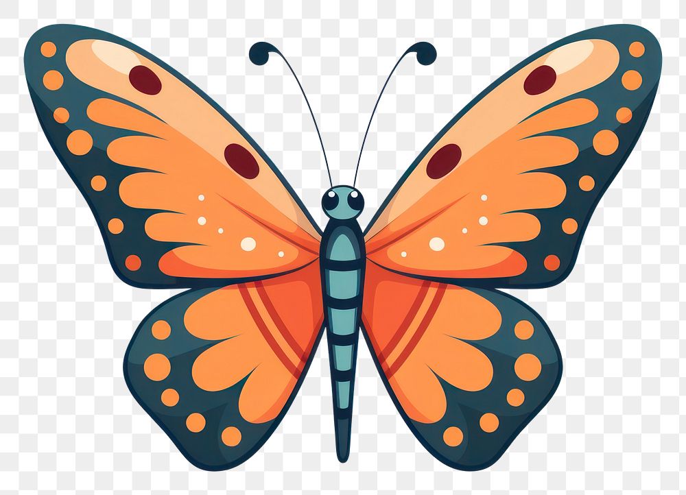 PNG Cute butterfly clipart insect animal white background.