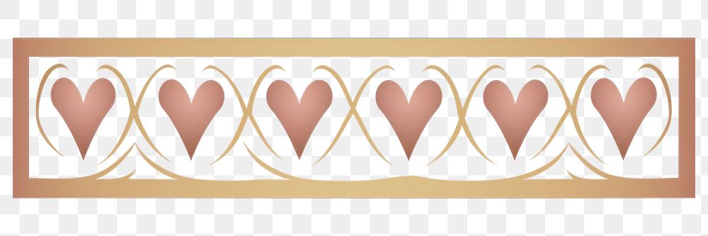 PNG  Hearts divider ornament pattern white background creativity.