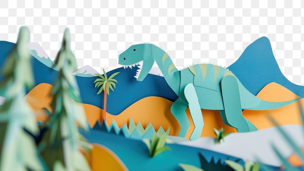 PNG  Dinosuar art origami paper.