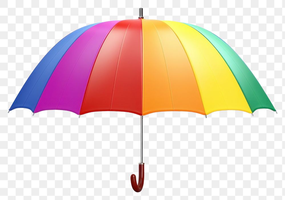 PNG Rainbow umbrella white background protection sheltering