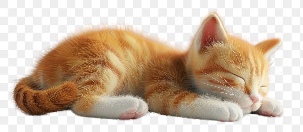 PNG Happy cute kitten sleep animal mammal pet