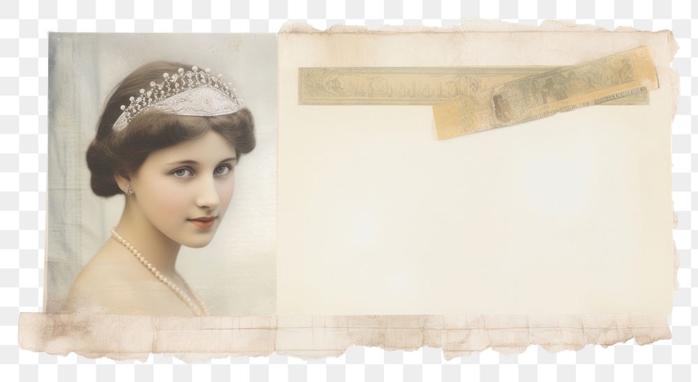 PNG Adhesive tape is stuck on a crown ephemera collage portrait paper adult.