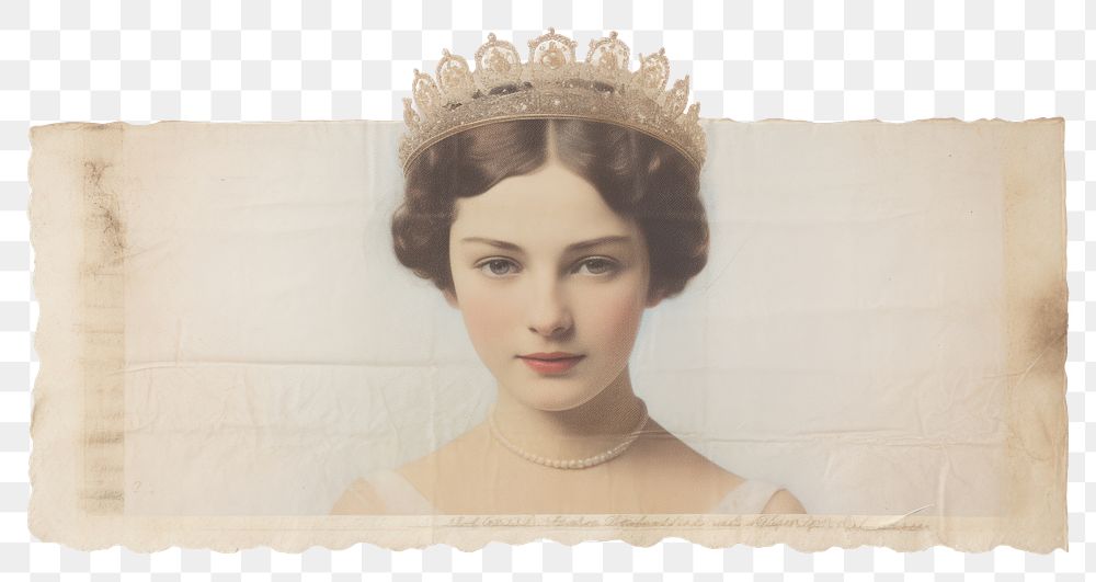 PNG Adhesive tape is stuck on a crown ephemera collage adult white background representation.