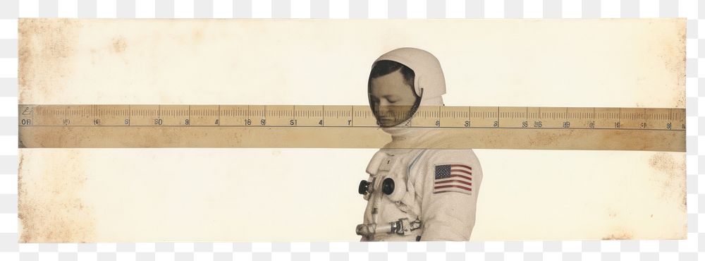 PNG Adhesive tape is stuck on astronaut ephemera collage white background photography standing.