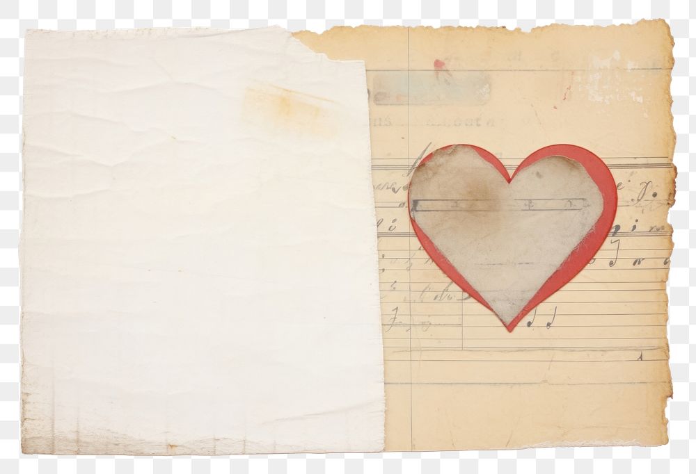 PNG Adhesive tape is stuck on the heart ephemera collage backgrounds paper old