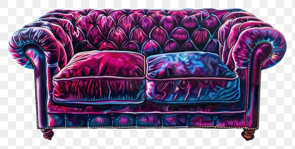 PNG A luxurious velvet sofa furniture couch chair.