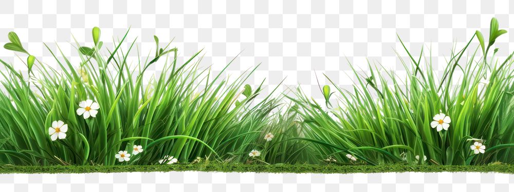PNG Border Isolated green grass and flower grassland outdoors nature