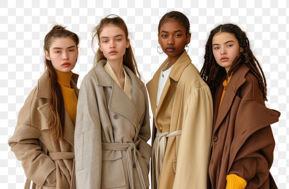 PNG Fashion coat girl groupshot.