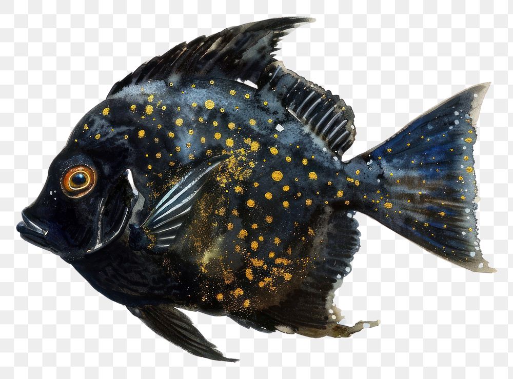 PNG Black color Blue Tang animal fish underwater.