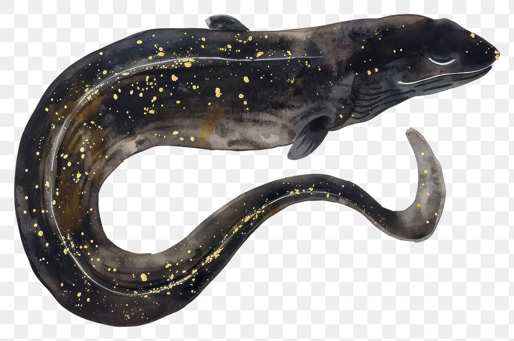PNG Black color Eel fish reptile animal snake.