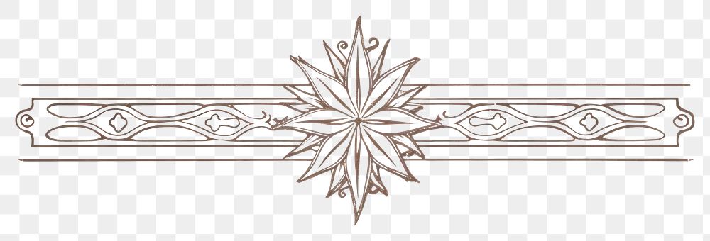 PNG Ornament divider star pattern art accessories.