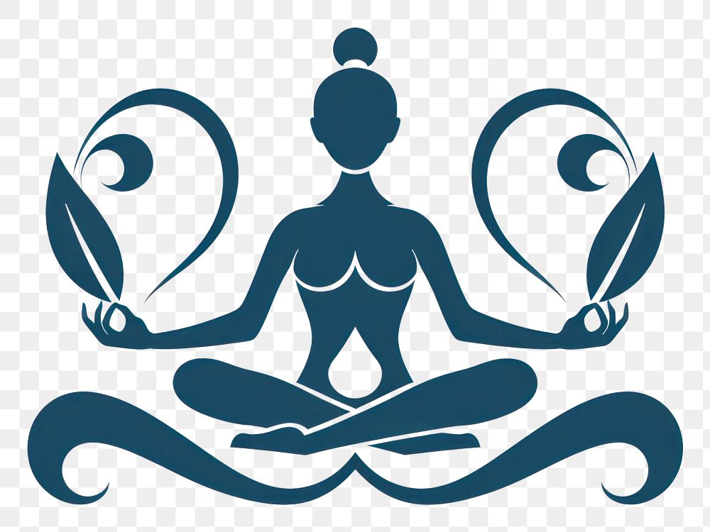 PNG Logo of person holding yoga mat sports cross-legged spirituality.
