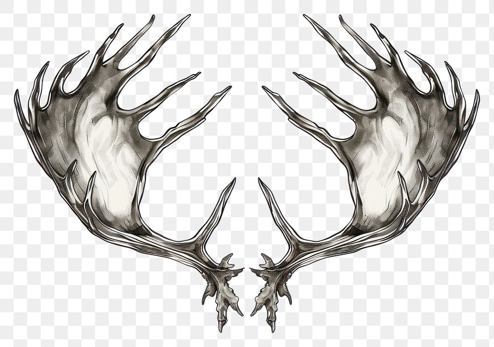 PNG Moose antlers drawing sketch white background.