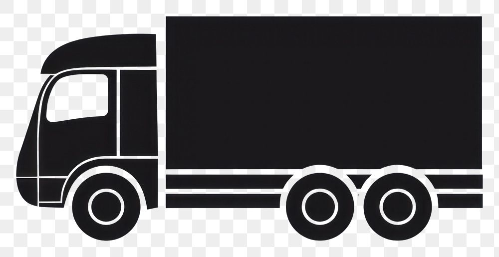 PNG Silhouette flat vector Fast shipping delivery truck icon vehicle black white background
