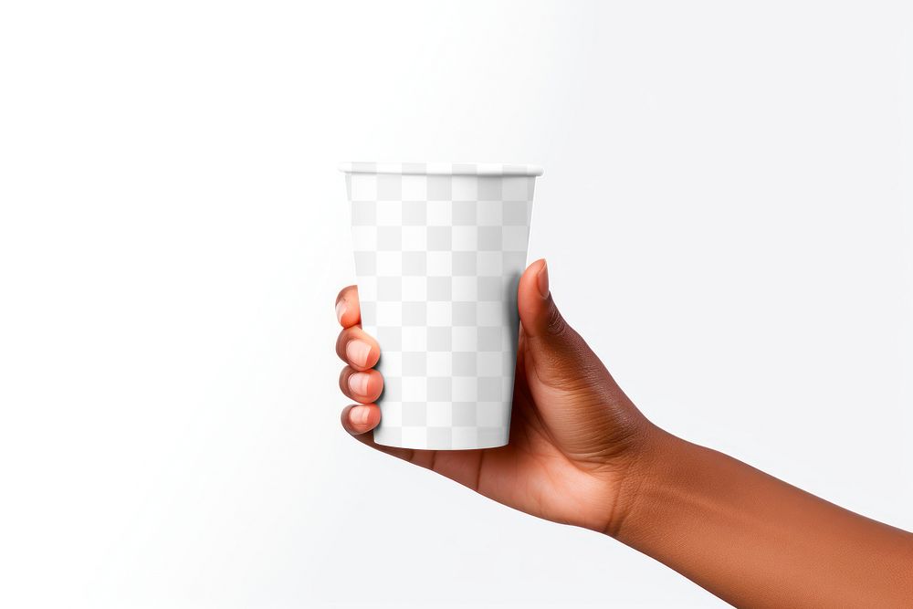 PNG drinking cup mockup, transparent design