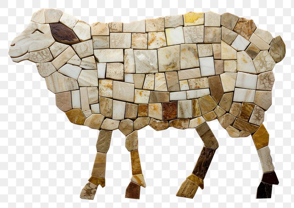 PNG Mosaic tiles of sheep livestock animal mammal.