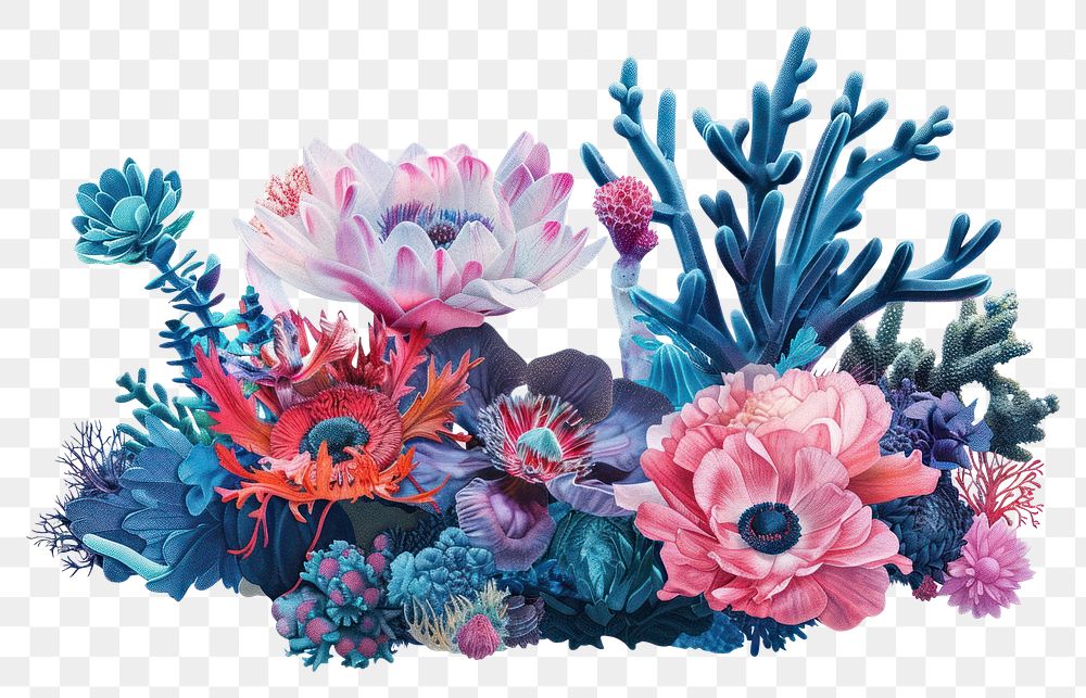 PNG Flower Collage aquarium flower outdoors pattern.