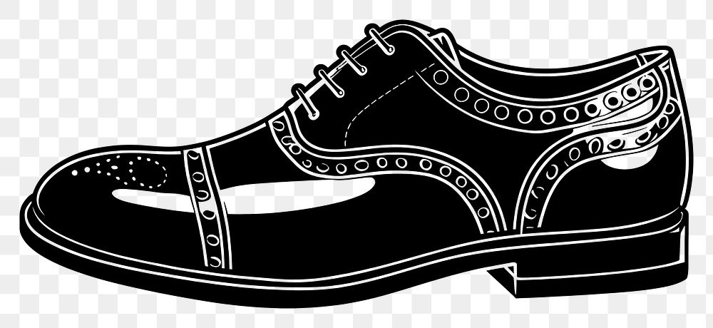 PNG Oxford shoe footwear black white.