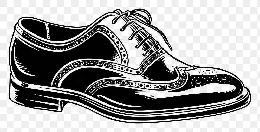 PNG Brogue oxford shoe footwear black elegance.