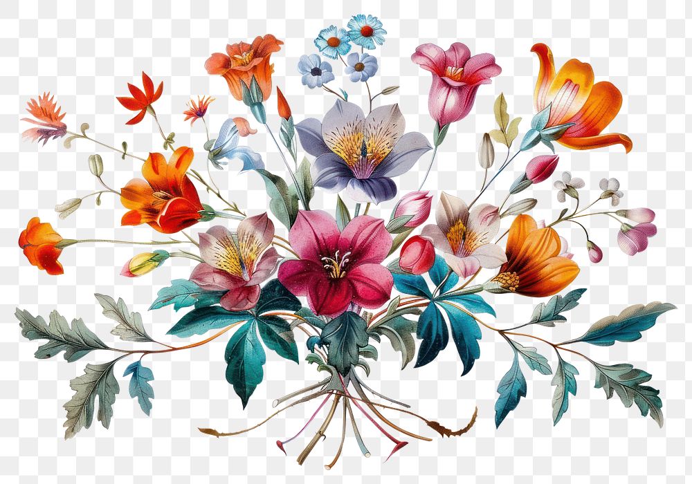 PNG Ottoman painting of bouquet pattern flower plant.