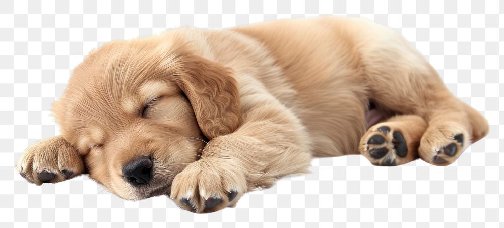 PNG Sleeping baby golden dog animal mammal puppy.