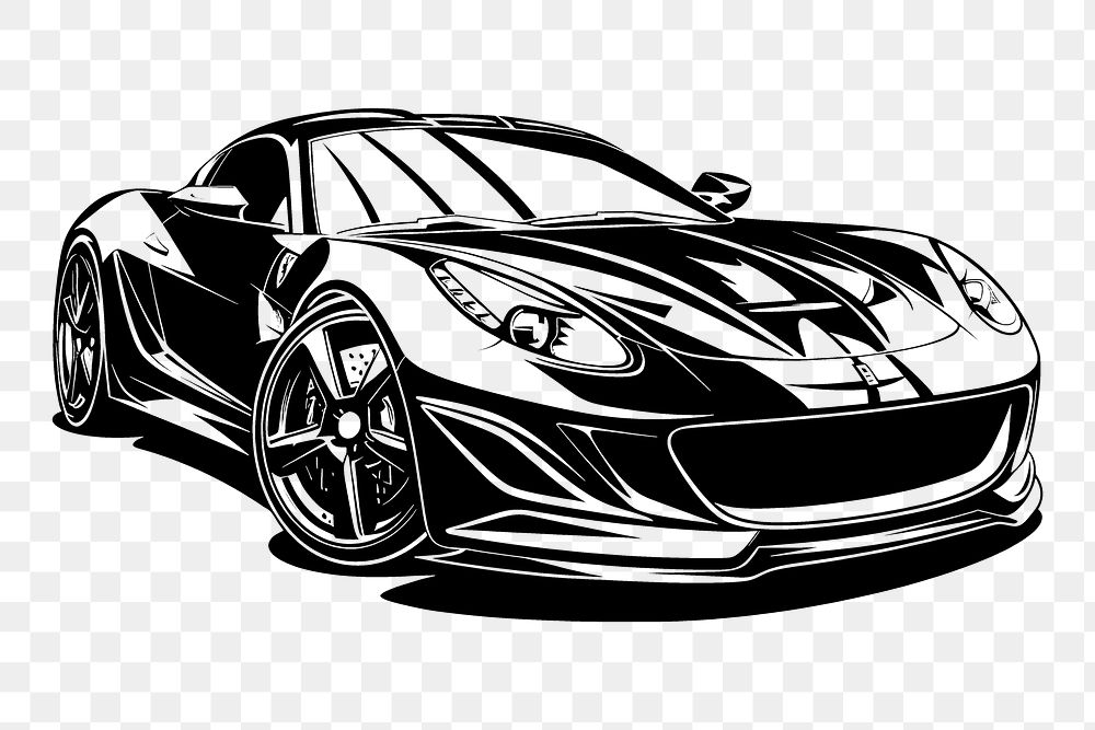 PNG Sport car vehicle drawing sketch.