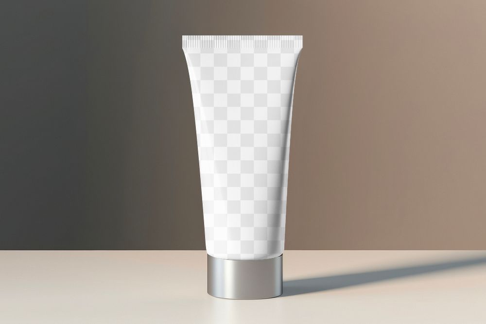 PNG cream tube mockup, transparent design