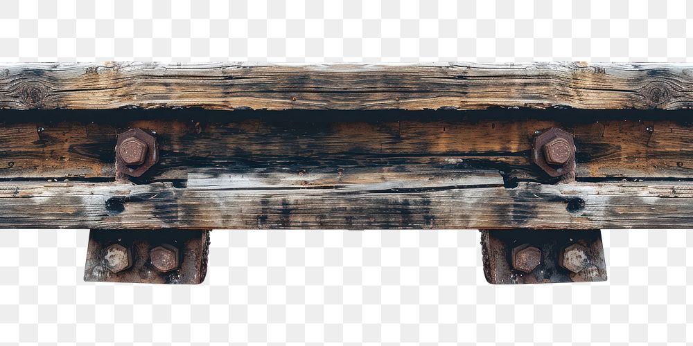 PNG Wooden rail lumber rust white background.