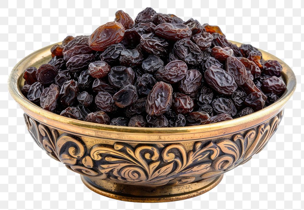 PNG Raisins bowl white background freshness.