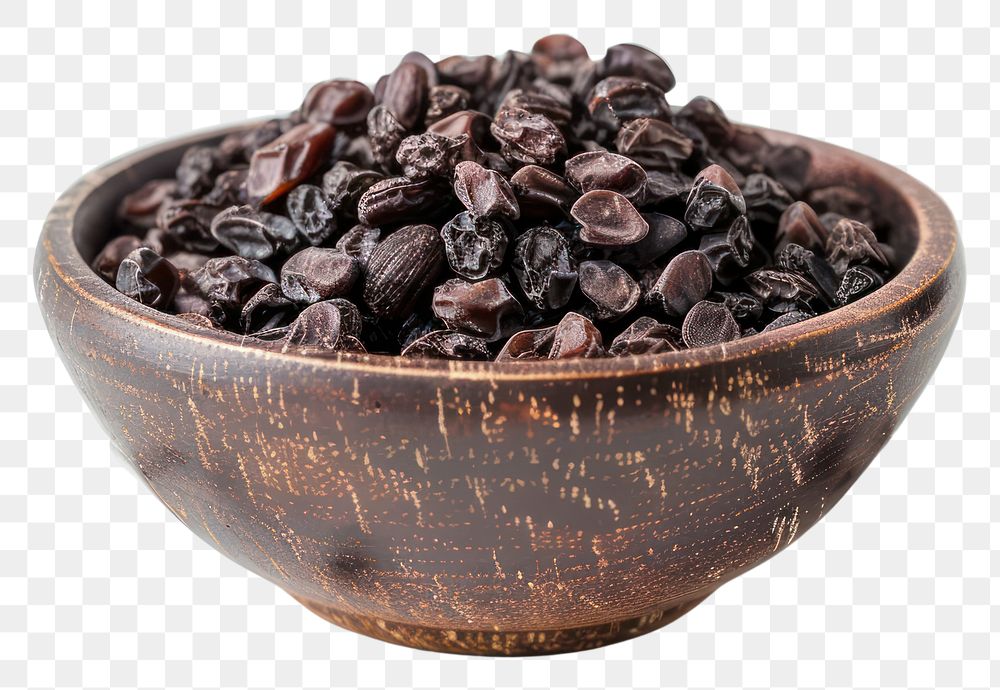 PNG Raisins bowl white background ingredient.