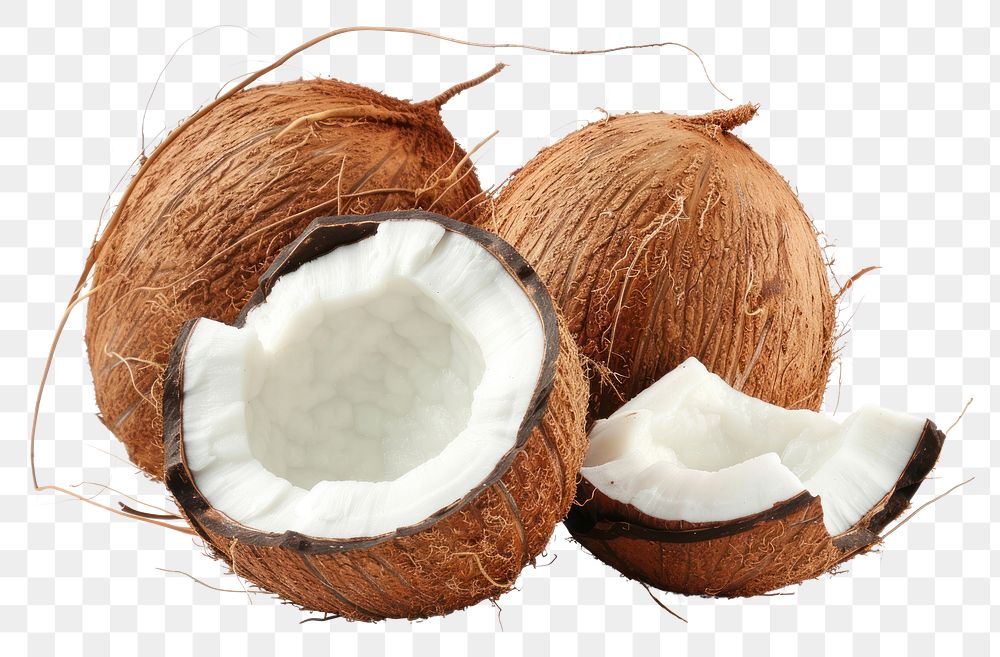 PNG Raw coconut fruit plant food.