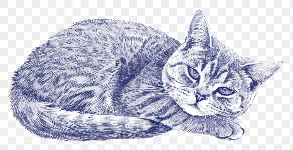 PNG Vintage drawing american shorthair cats animal mammal sketch.