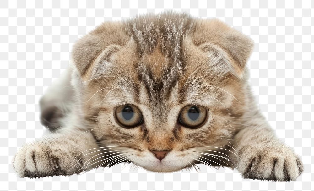 PNG Threaten baby scottish fold cat animal mammal kitten.