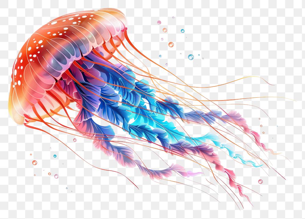 PNG Vector a jellyfish impressionism animal invertebrate zooplankton.