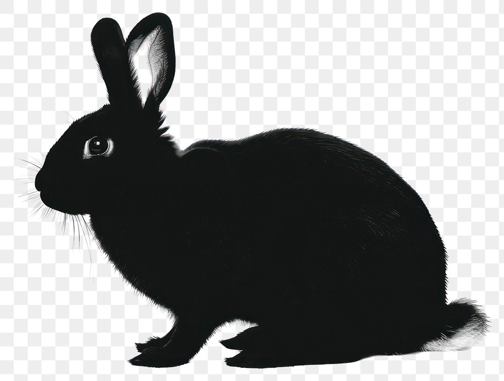 PNG Rabbit silhouette clip art animal rodent mammal.