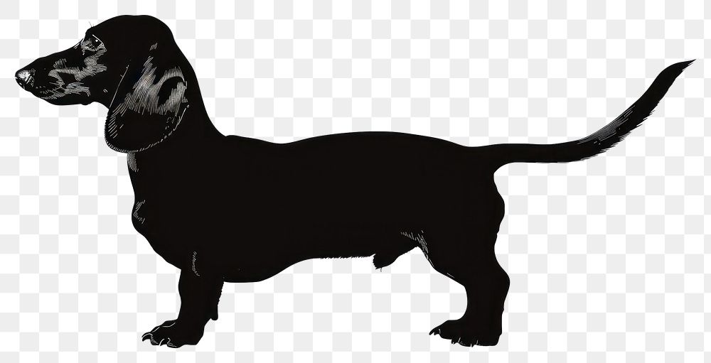 PNG Dachshund dog silhouette clip art animal mammal hound.