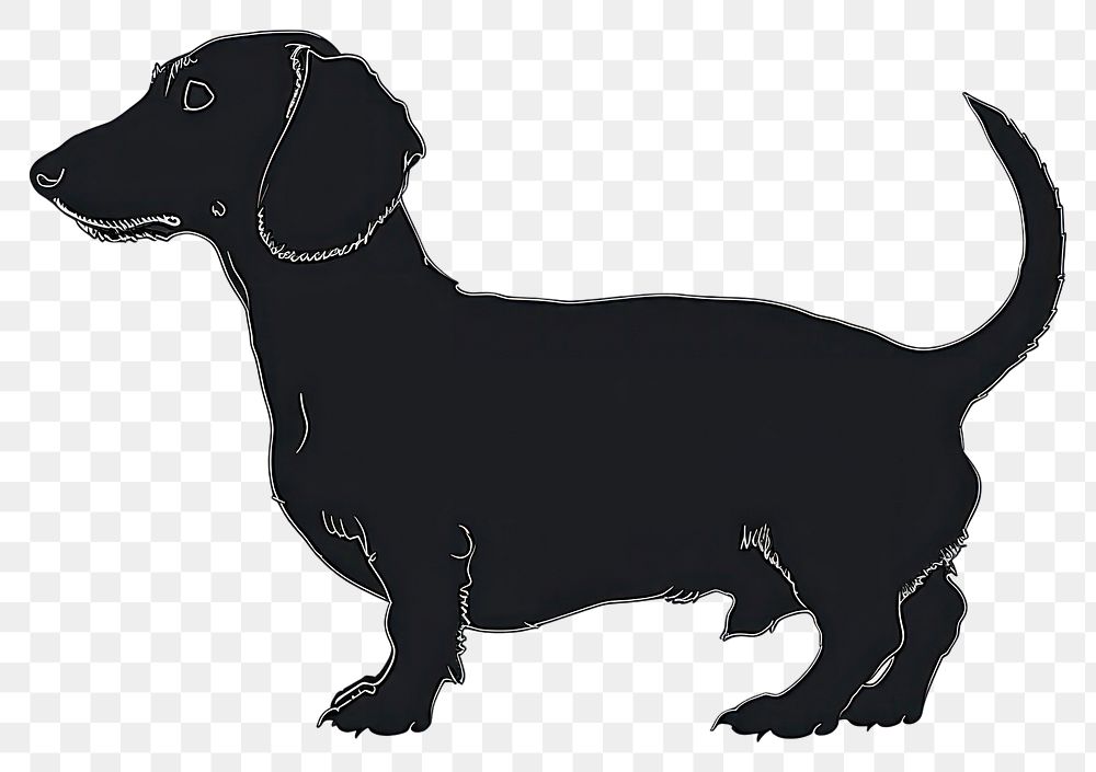 PNG Dachshund dog silhouette clip art animal mammal pet.