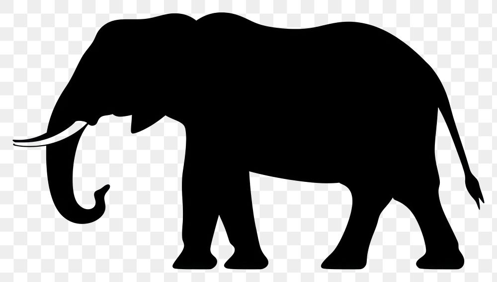PNG Elephant silhouette wildlife stencil animal.