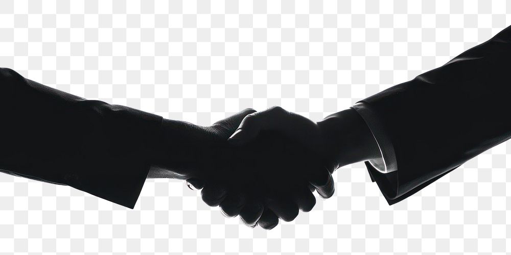 PNG Hand shake silhouette clip art handshake white background monochrome.