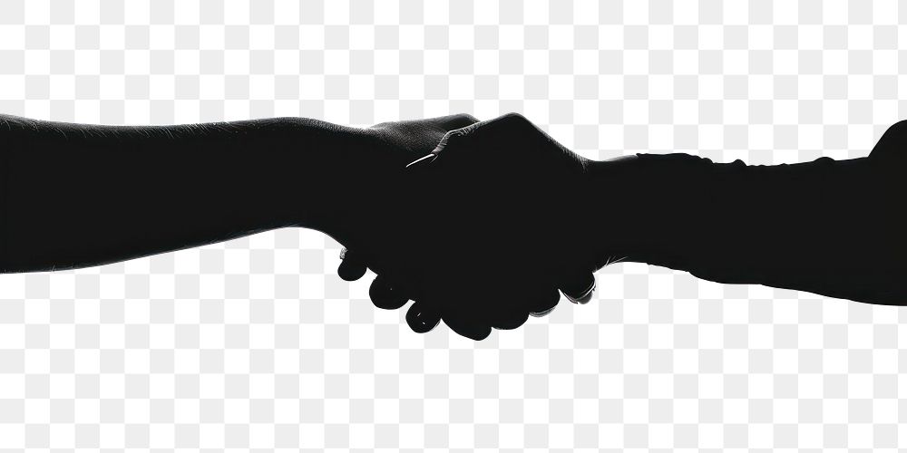 PNG Hand shake silhouette clip art handshake white background togetherness.