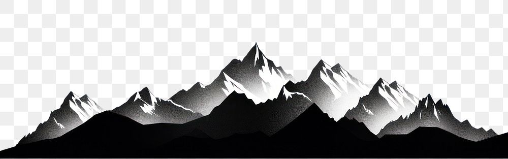 PNG Mountain range borders silhouette clip art landscape panoramic outdoors.