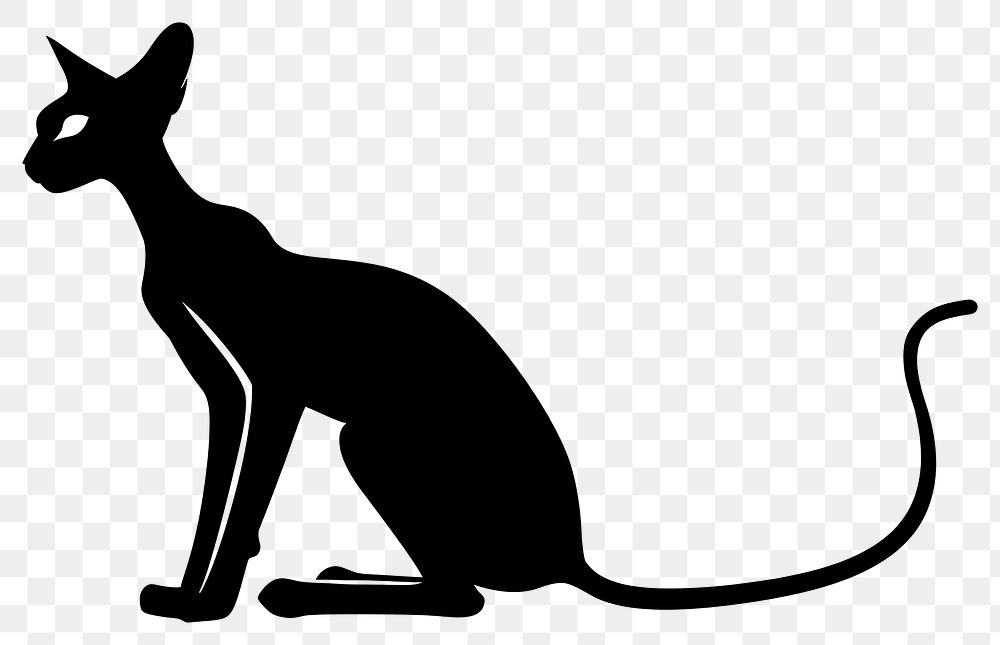 PNG Siamese cat silhouette clip art kangaroo wallaby animal.