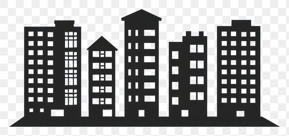 PNG Building icon silhouette clip art architecture neighborhood illustrated.