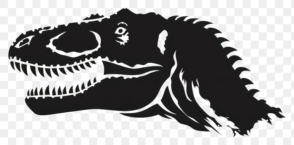 PNG Dinosaur head silhouette clip art dinosaur stencil reptile.