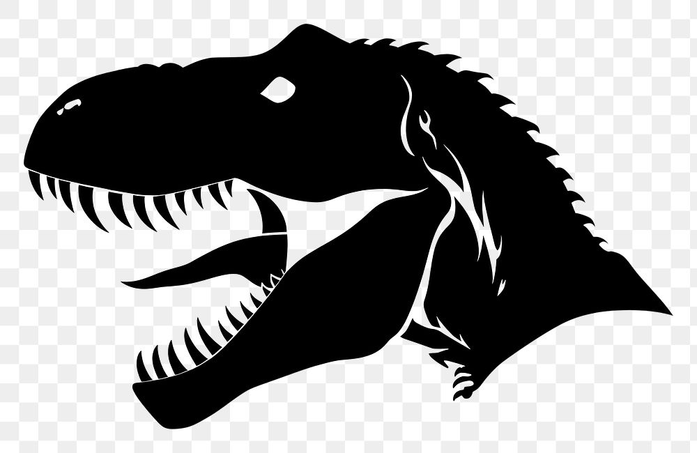 PNG Dinosaur head silhouette clip art dinosaur stencil reptile.
