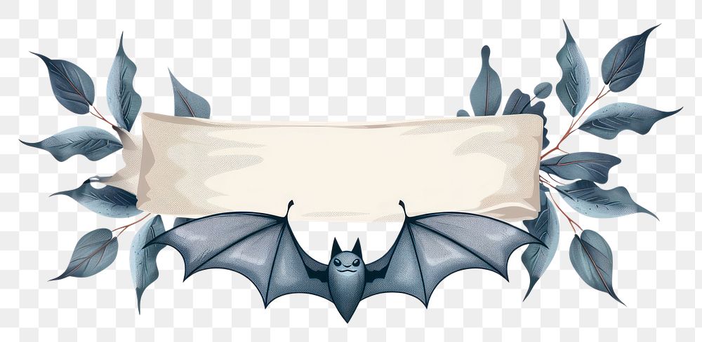 PNG  Ribbon bat halloween banner wildlife animal mammal.